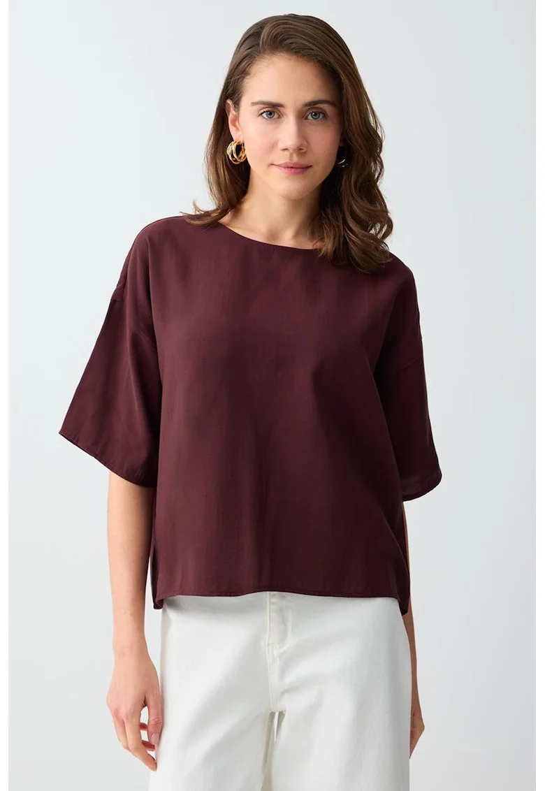 Bluza lejera din amestec de modal, Violet tyrian