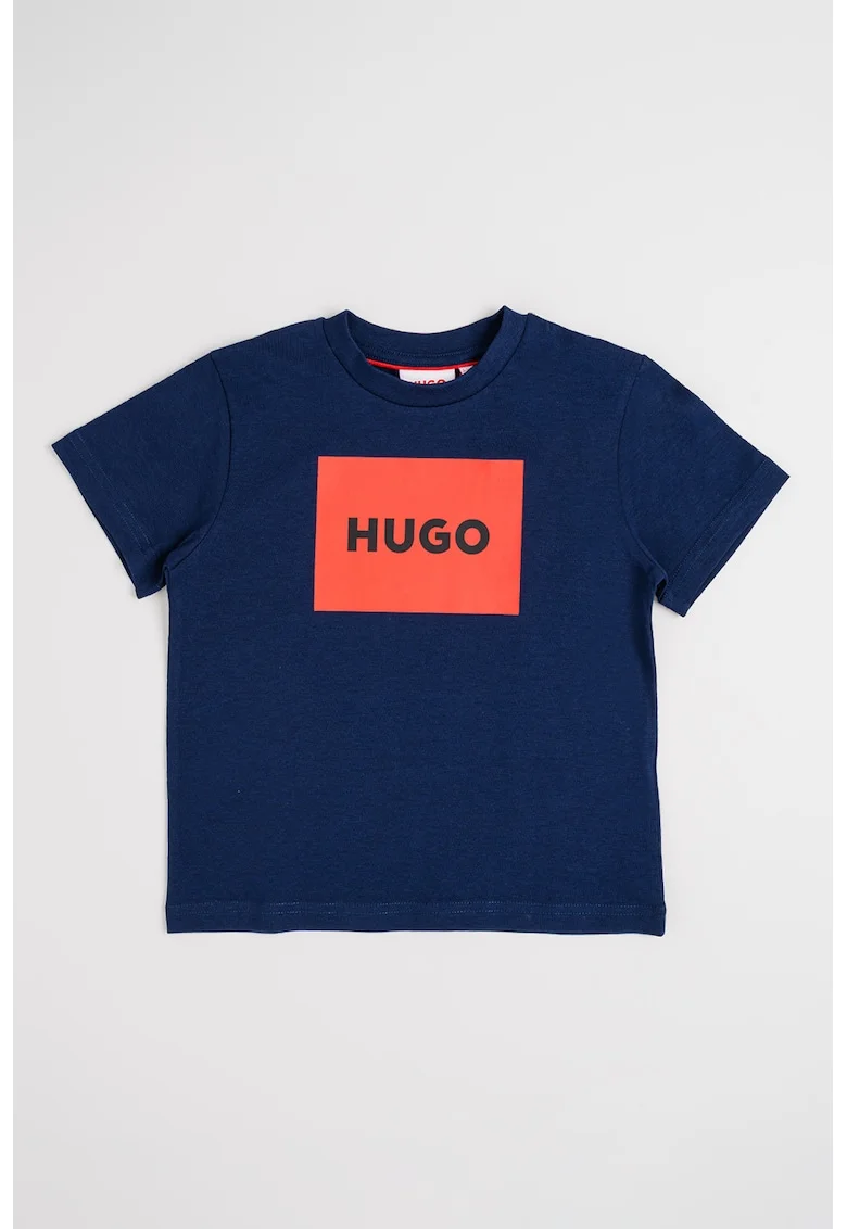 Tricou de bumbac cu imprimeu logo, Rosu/Bleumarin