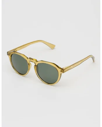 Ochelari de soare pantos unisex cu lentile polarizate si logo discret, Galben mustar