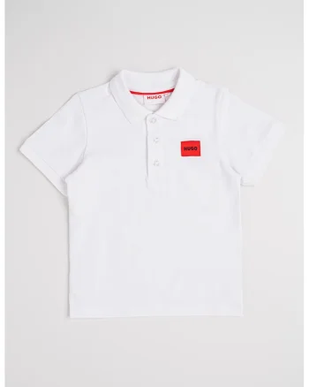 Tricou polo din material pique cu logo, Rosu/Alb optic