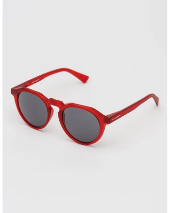 Ochelari de soare pantos unisex cu logo discret, Rosu inchis