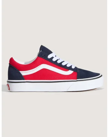 Tenisi cu garnituri din piele intoarsa Old Skool, Rosu/Albastru ultramarin