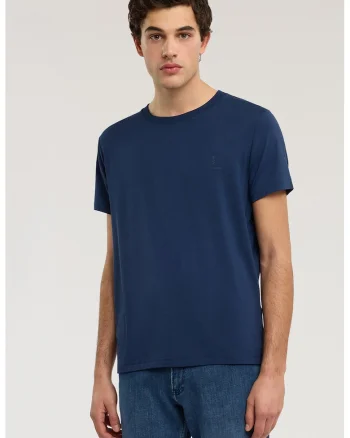 Tricou cu decolteu la baza gatului si model uni