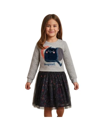 Rochie-combi cu imprimeu,