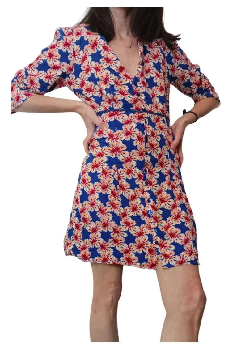 Rochie din viscoza cu model floral Jeanie,