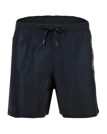 Pantaloni scurti de baie cu imprimeu logo, Albastru inchis