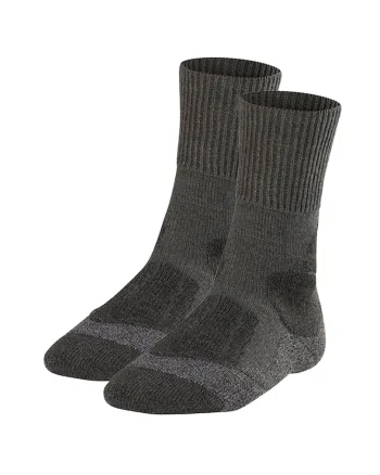 Set de sosete lungi din amestec de lana pentru trekking - 2 perechi, Gri inchis