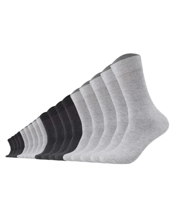 Set de sosete lungi unisex - 18 perechi, Negru/Gri deschis melange