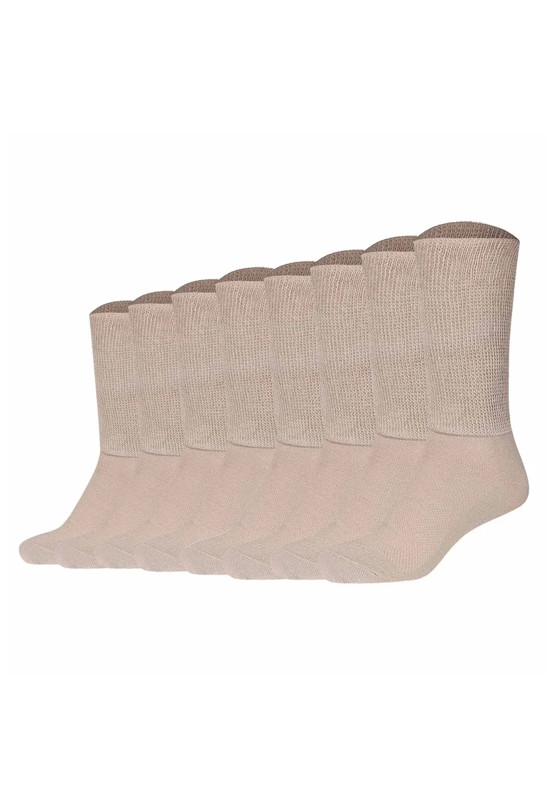 Set de sosete lungi unisex - 8 perechi, Bej inchis