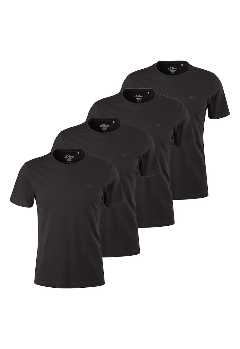 Set de tricouri uni - 4 piese, Negru