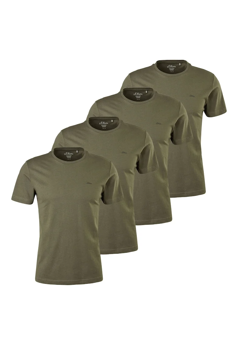 Set de tricouri uni - 4 piese, Verde inchis