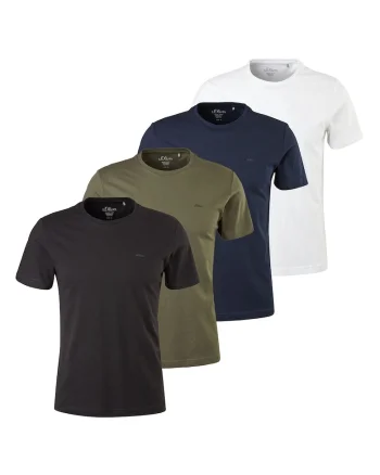 Set de tricouri uni - 4 piese, Multicolor