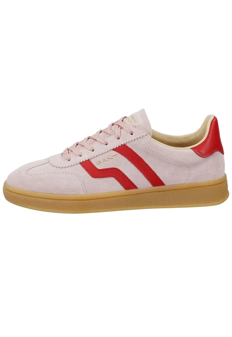 Pantofi sport Cuzima de piele intoarsa cu garnituri de piele, Roz