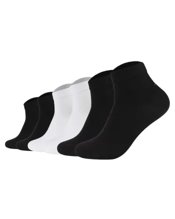 Set de sosete scurte unisex Premium Essential - 6 perechi, Alb/Negru