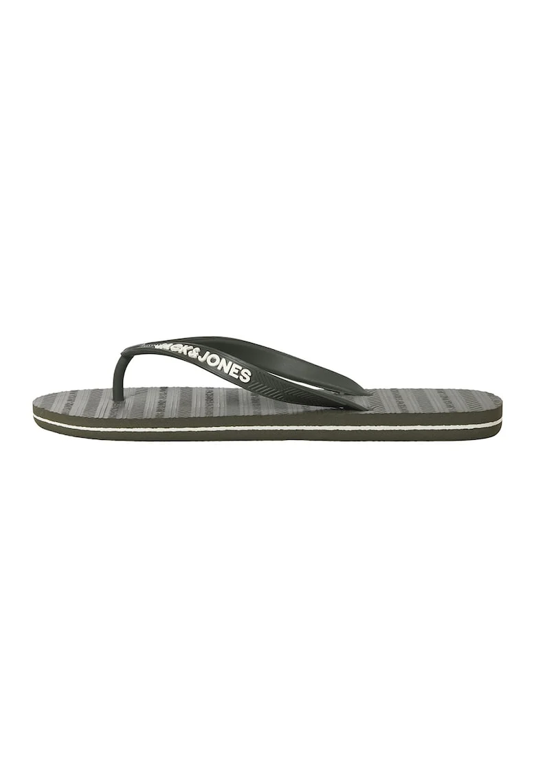 Papuci flip-flop cu logo, Kaki