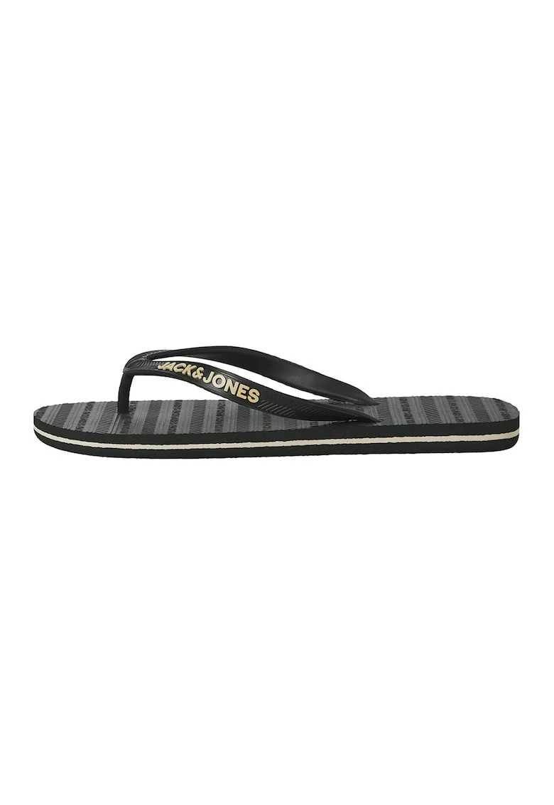 Papuci flip-flop cu logo, Gri antracit