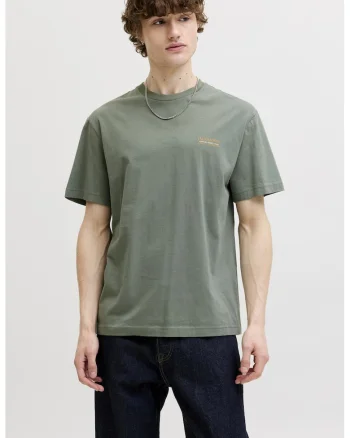 Tricou din bumbac cu imprimeu pe partea din spate, Verde sparanghel