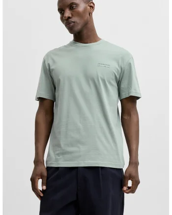 Tricou din bumbac cu imprimeu pe partea din spate, Verde pal