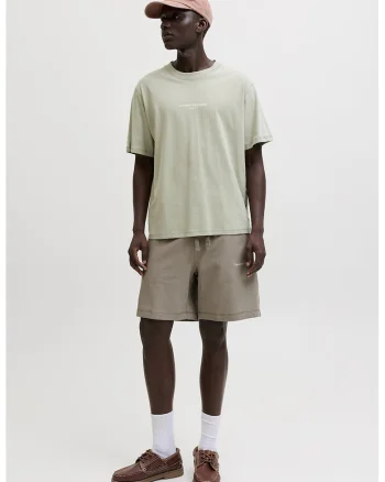 Pantaloni scurti de trening cu detaliu brodat, Bej deschis