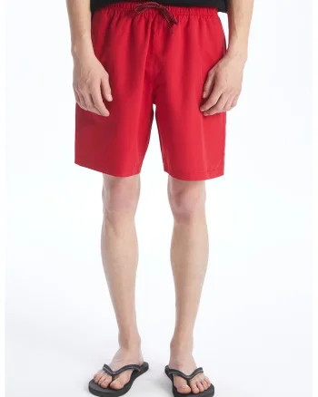 Pantaloni scurti de baie uni, Rosu
