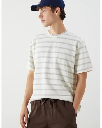 Tricou cu dungi, Alb/Violet prafuit