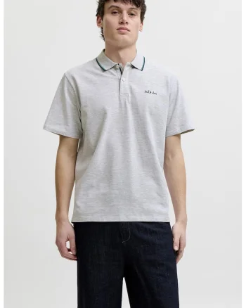 Tricou polo regular fit cu guler contrastant, Alb