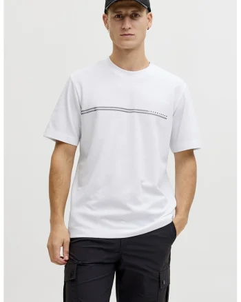 Tricou lejer cu decolteu la baza gatului, Alb optic