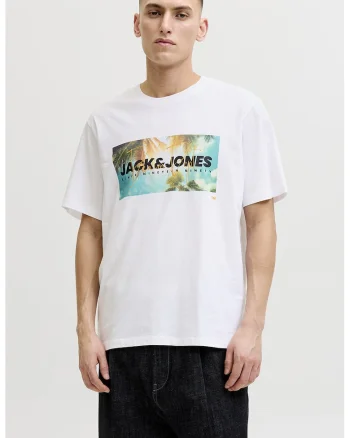 Tricou regular fit cu imprimeu grafic, Alb optic