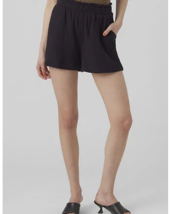 Pantaloni scurti din amestec de bumbac organic, Negru
