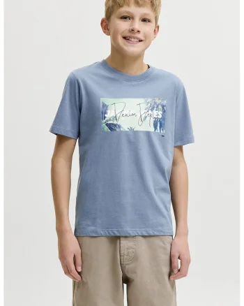 Tricou cu imprimeu logo pe piept, Albastru lavanda