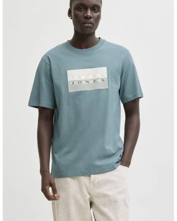 Tricou regular fit de bumbac cu imprimeu logo, Albastru lavanda