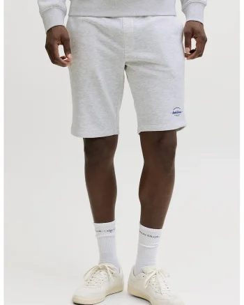Pantaloni scurti din amestec de bumbac organic cu snururi, Alb