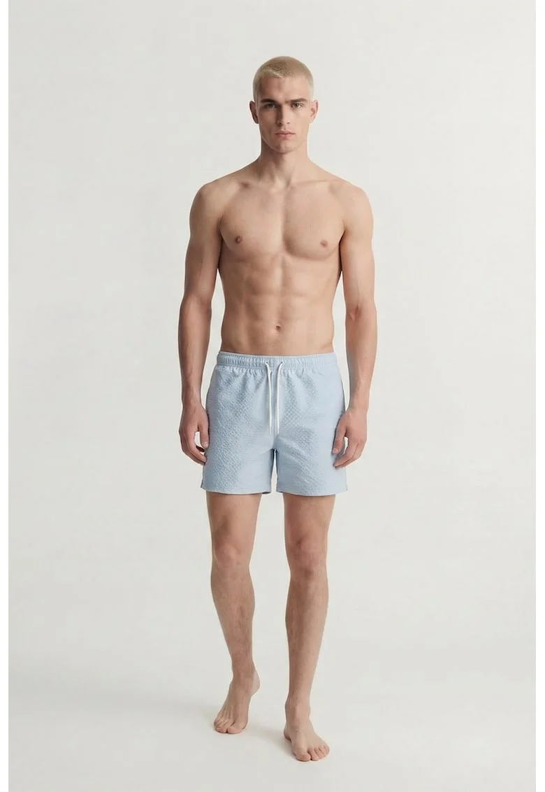 Pantaloni scurti de baie cu snur, Albastru pastel