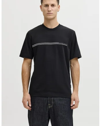 Tricou lejer cu decolteu la baza gatului, Negru