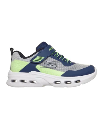 Pantofi sport Glide-Step Drift cu velcro, Gri/Verde lime/Bleumarin
