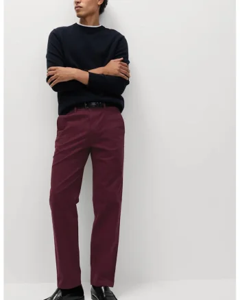 Pantaloni chino regular fit, Visiniu