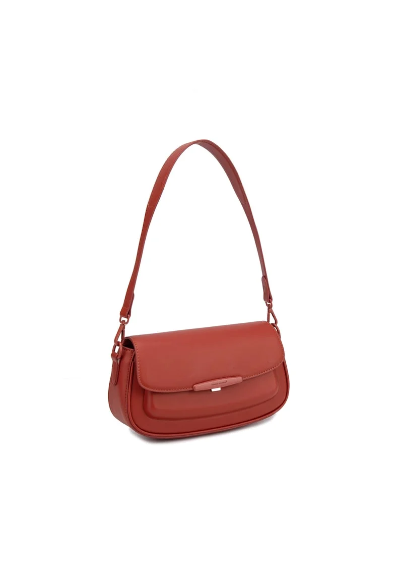 Geanta de umar cu clapa Lisandra Chic, Maro cognac