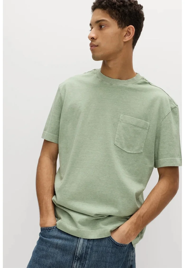 Tricou lejer de bumbac, Verde pal