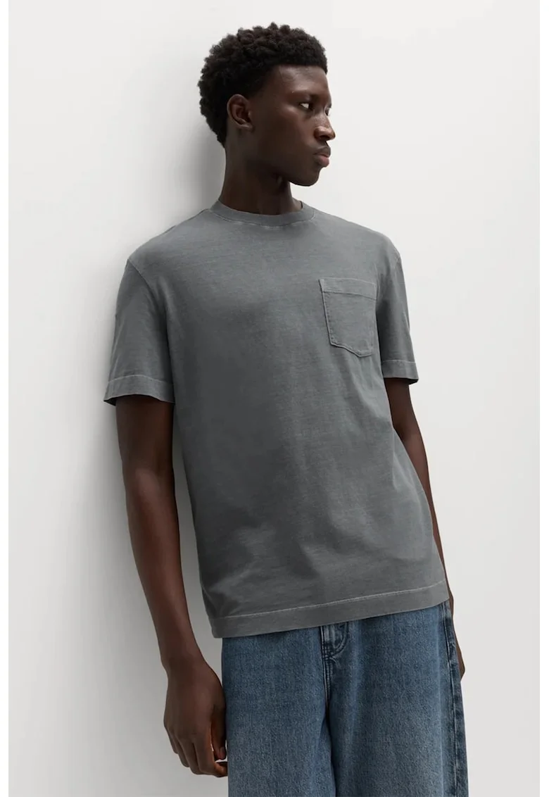Tricou lejer de bumbac, Gri inchis