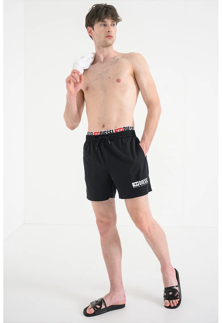 Pantaloni scurti de baie Visper, Alb/Negru