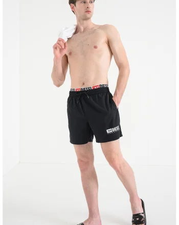 Pantaloni scurti de baie Visper, Alb/Negru