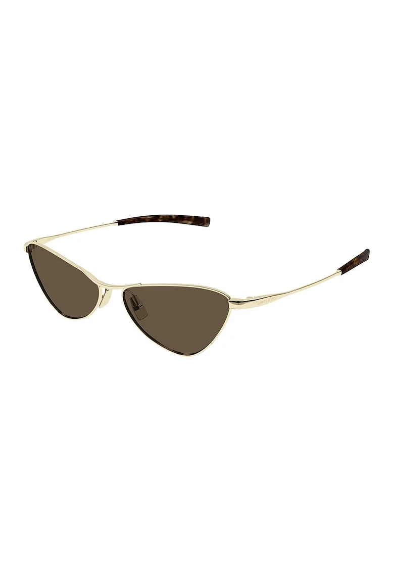 Ochelari de soare cat-eye, Auriu/Maro inchis