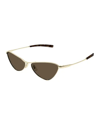 Ochelari de soare cat-eye, Auriu/Maro inchis