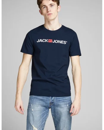 Tricou slim fit cu imprimeu logo Classic, Bleumarin