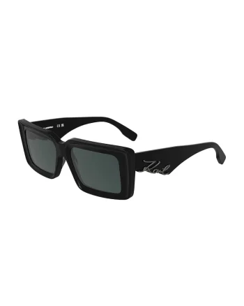 Ochelari de soare dreptunghiulari cu logo, Negru