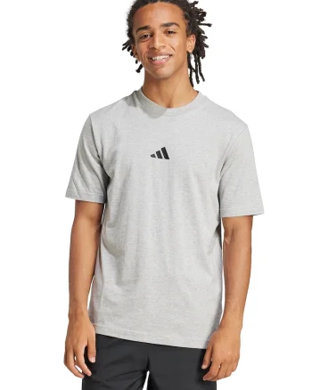 Tricou din bumbac cu logo brodat, Negru/Gri deschis melange