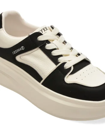 Pantofi sport GRYXX alb-negru, 66182, din piele naturala