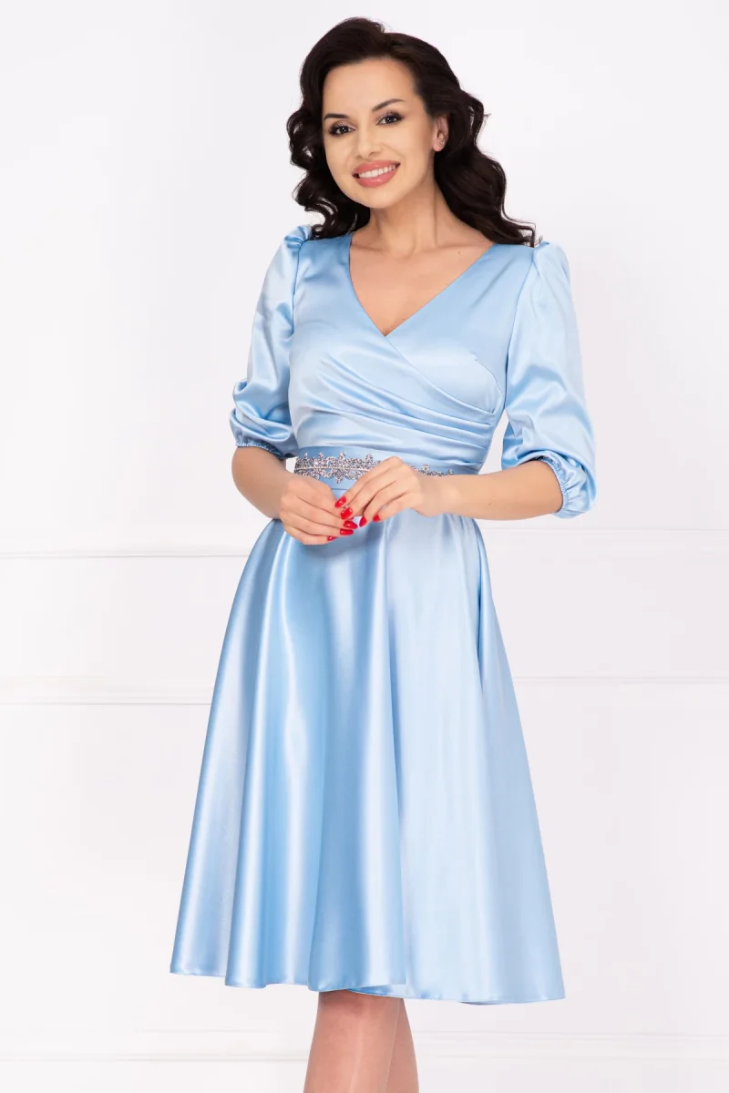Rochie de ocazie bleu Constance midi in clos
