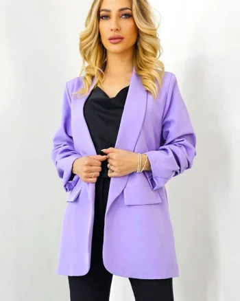 Sacou casual Nora, de lungime medie, Lila, Marime S/M