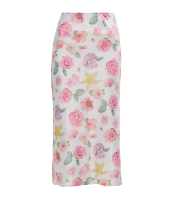Fustă midi peste genunchi cu imprimeu floral  ORSAY alb-flori - 34